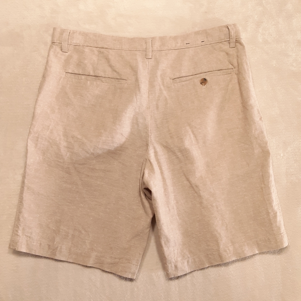 Banana Republic Mens Aiden Chino Shorts Sz.33/Beige Cotton Linen 8" Inseam - Picture 2 of 8